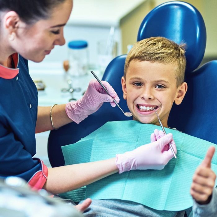 Kid at the dentist
