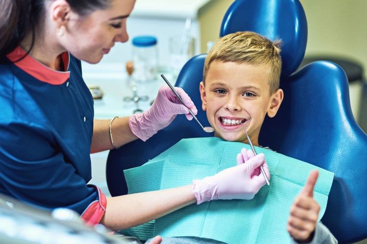 Kid at the dentist
